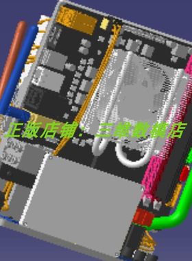 便携式电脑主机箱台式机游戏PC内部结构主板网卡3D三维几何数模型
