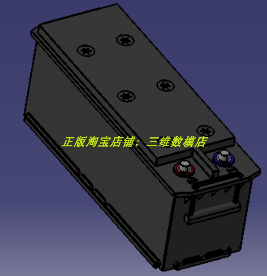 12V伏特135Ah安时蓄电池外观实体三维模型几何数模建模3D打印素材