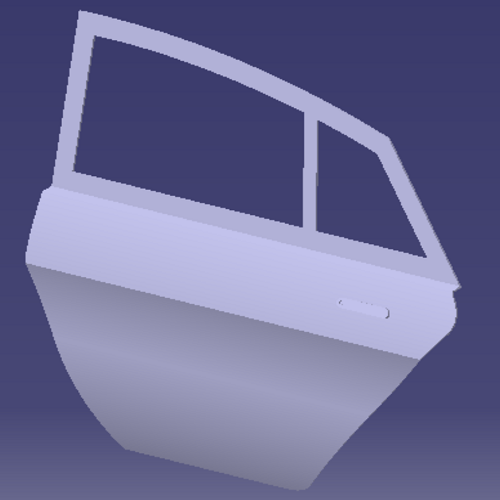 汽车轿车左后车门catia实体建模钣金3d三维几何数模型车门造型stp