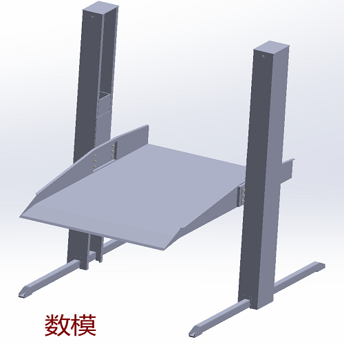 汽车轿车停车升降机举升平台框架3D三维几何数模型Solidworks图纸