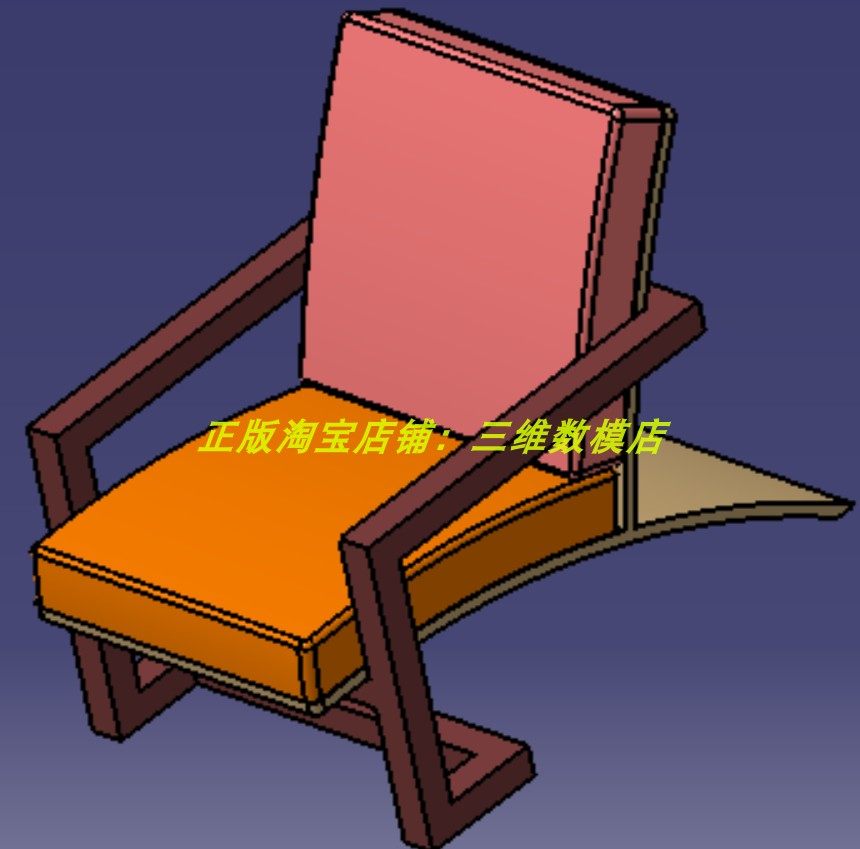 现代座椅子设计靠背扶手躺椅 Solidworks含参 3D三维几何模型数模