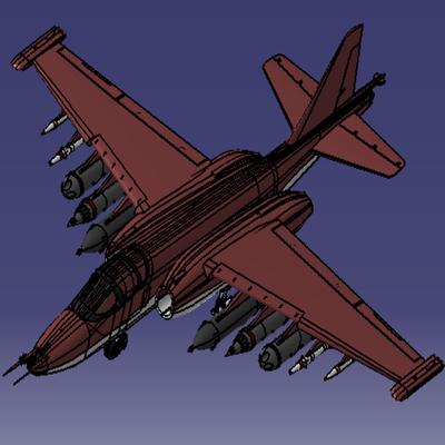 轰炸机俄罗斯苏霍伊固定翼飞机战斗机Catia建模3D三维几何数模型