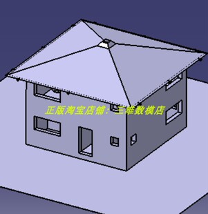 双两层楼房屋子住宅建筑Solidworks含参三维几何数模型3D打印素材