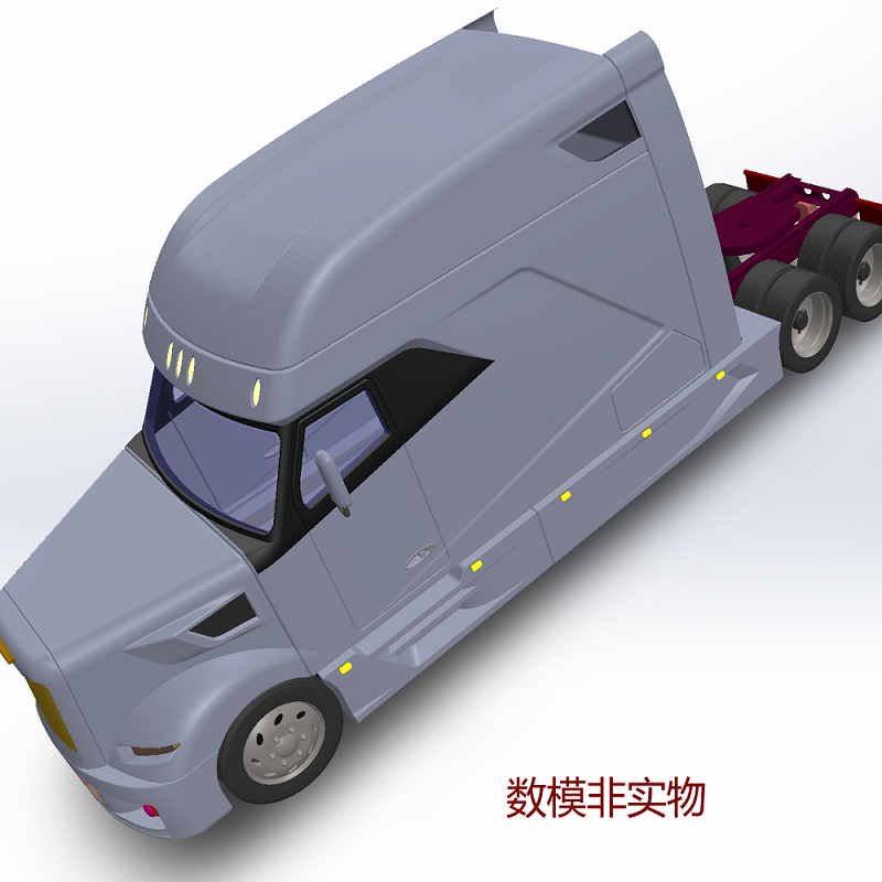 长头汽车卡车货车3D曲面造型三维几何数模型Solidworks图纸stp