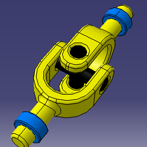 十字轴万向节catia含参建模步骤3d三维几何数模型万向接头stp模型