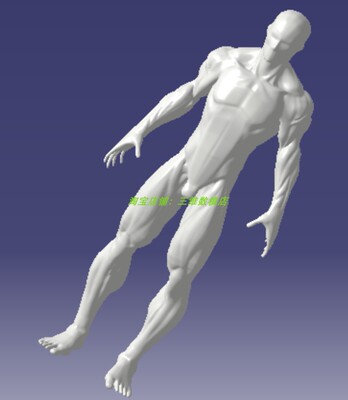 男士男生人体肌肉模型三维几何数模型3D打印素材雕塑像stp格式