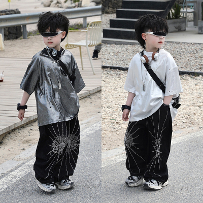 Jimmy妈童装【未来科技】夏季·科技感闪闪破洞短袖T恤