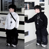 冬新款 Jimmy妈童装 羽绒内搭 儿童英文印花半高领羽绒卫衣打底