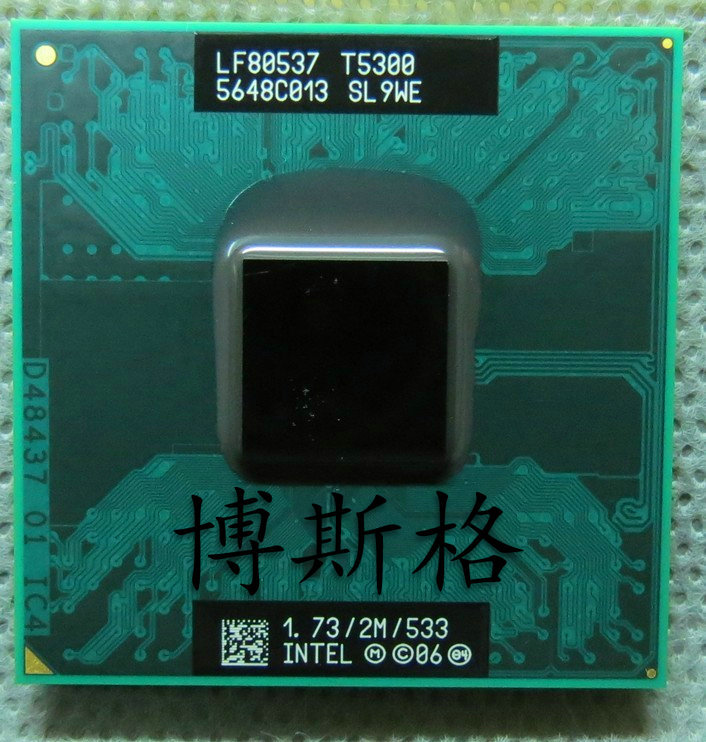 Intel 酷睿2双核 T5300 笔记本CPU 1.73/2M/533 PGA正版 支持943