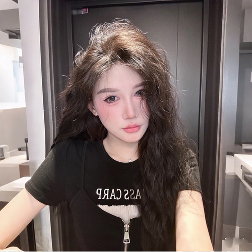 《免发网》假发女仿真人发丝半头套羊毛蛋卷发自然蓬松高颅顶补发
