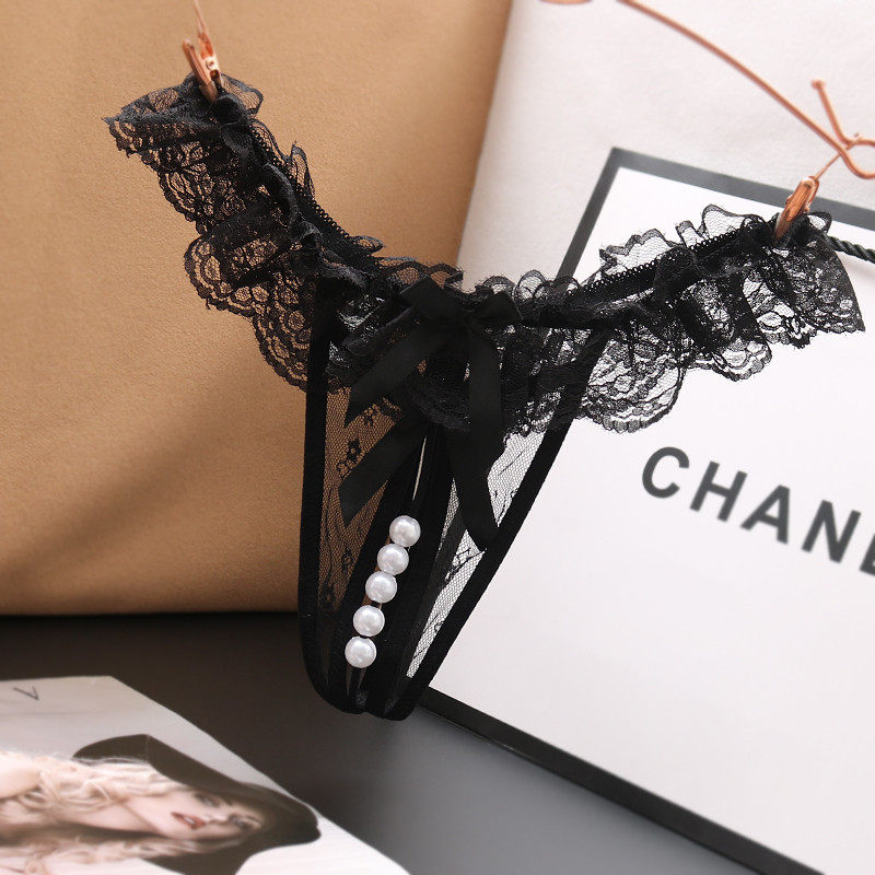 性感内裤女珍珠蕾丝按摩低腰内衣裤透明镂空丁字裤女三角裤火辣,女士内衣/男士内衣/家居服,女三角裤,淘宝优惠券,粉丝福利购,淘宝优惠卷