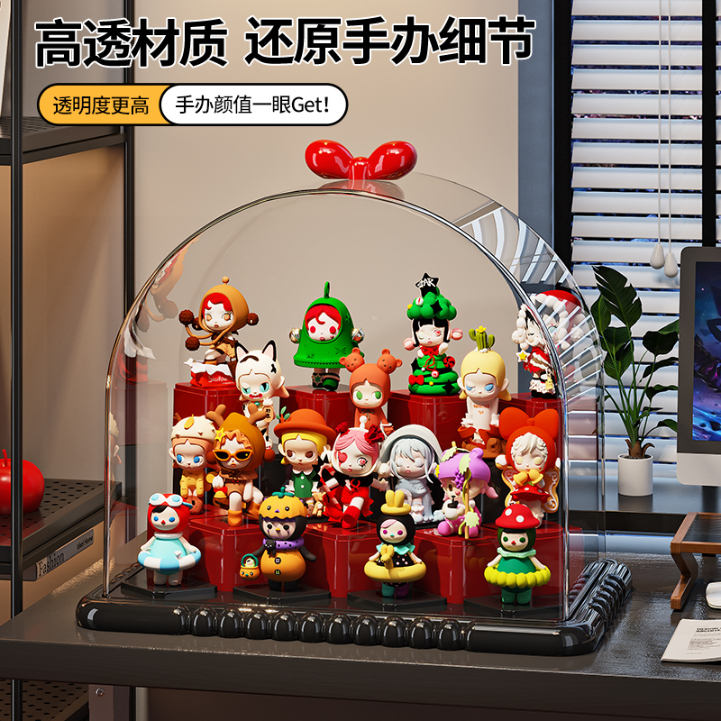 盲盒手办收纳展示盒透明防尘diy积木展示架娃娃摆件展示柜收纳盒