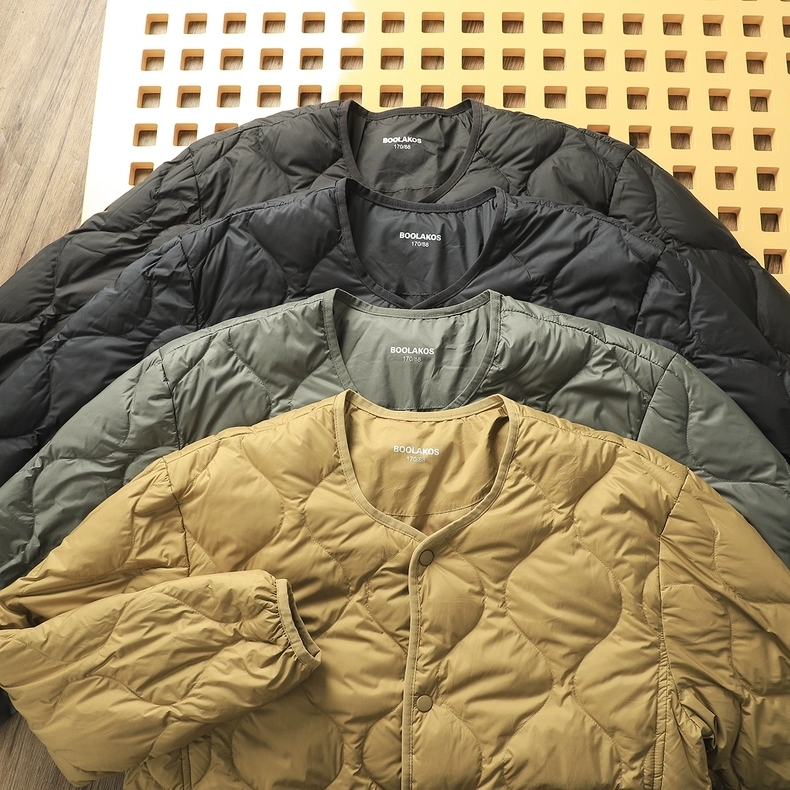 2025新款日系复古腔可收纳情侣秋冬绗缝90鹅绒羽绒服