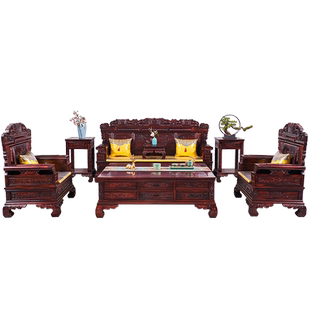 红木沙发印尼黑酸枝非洲酸枝逐鹿沙发实木家具客厅组合新中式古典