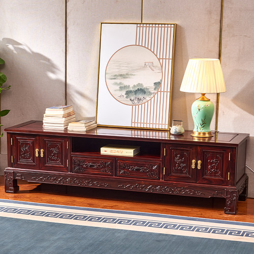 红木电视柜阔叶黄檀黑酸枝储物柜