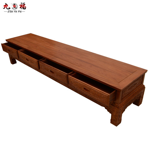 刺猬紫檀电视柜全实木红木客厅