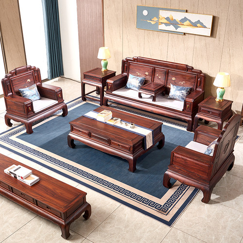 印尼黑酸枝阔叶黄檀红木沙发实木