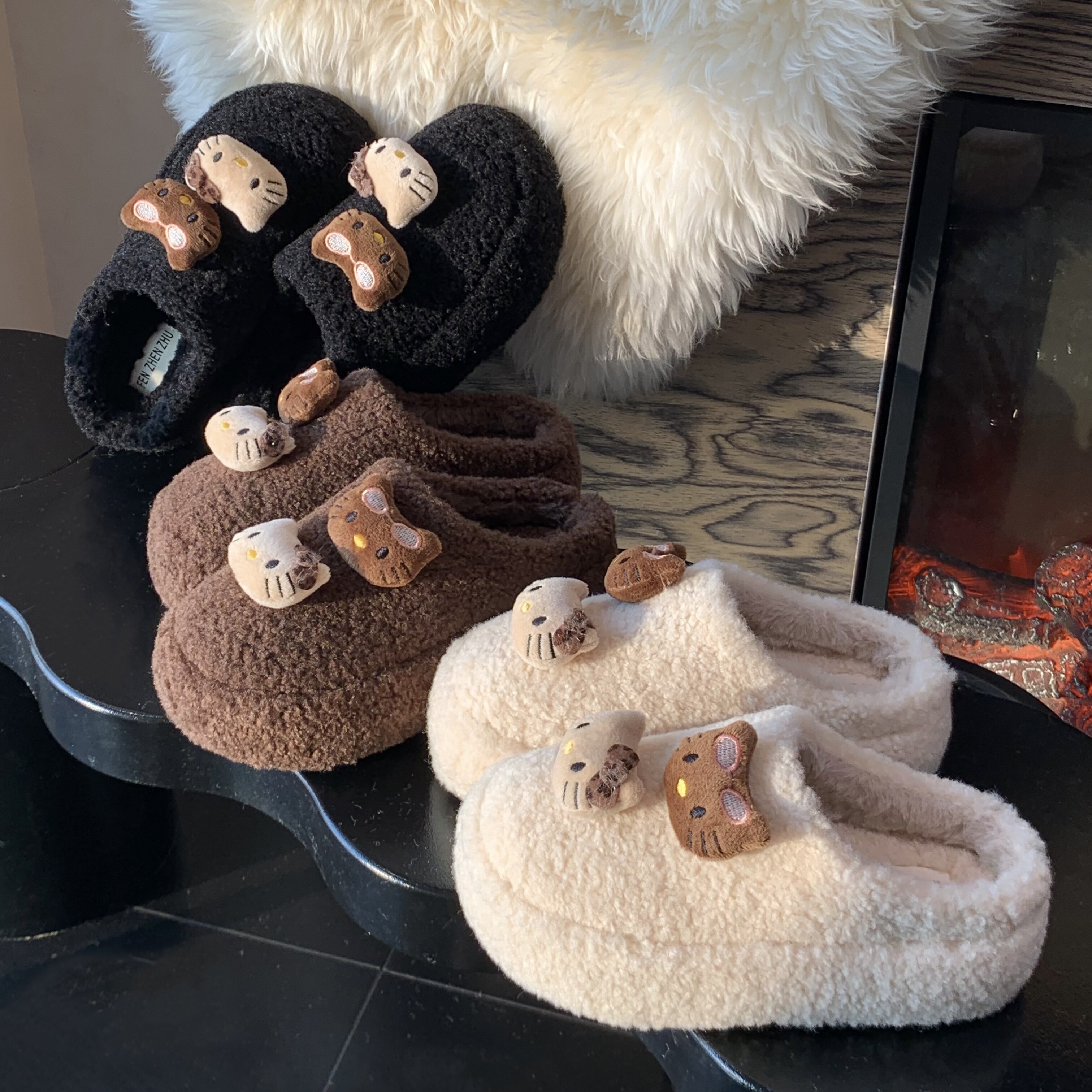 原小白白舒适踩屎感厚底增高kitty猫加绒包头拖毛毛鞋羊羔毛秋冬,女鞋,包头拖,淘宝优惠券,粉丝福利购,淘宝优惠卷