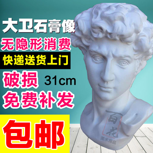 31cm大卫头像 石膏像美术用品写生教具静物绘画素描迷你家居摆件 - 封面
