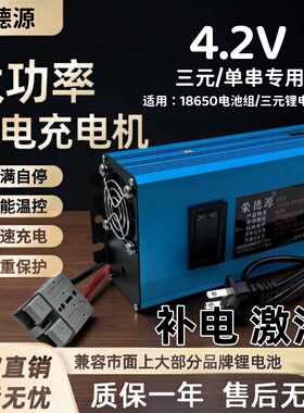 大单体锂电池充电器3.7V4.2V5A10A30A单串三元锂电池补电亏电激活