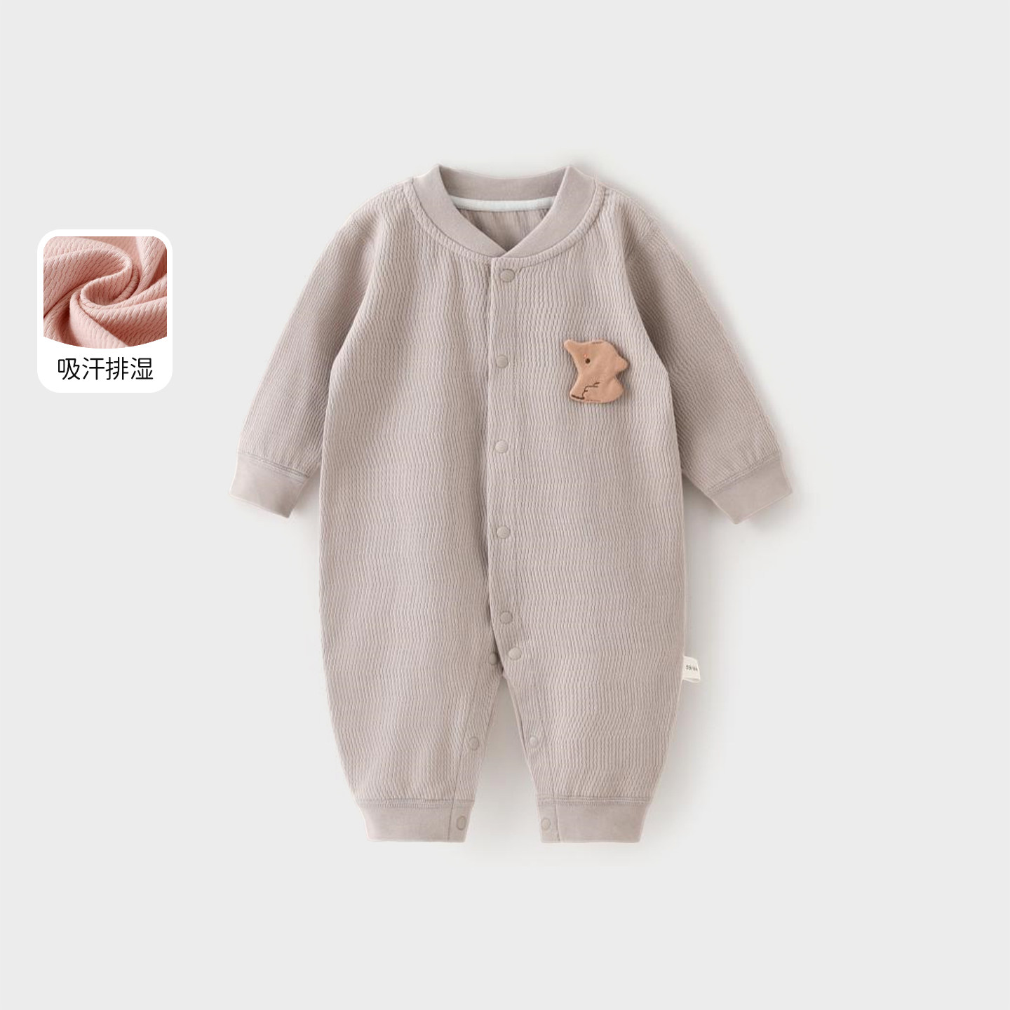 婴儿长袖连体衣服春秋季男女宝宝纯棉哈衣爬服新款居家外出哈衣