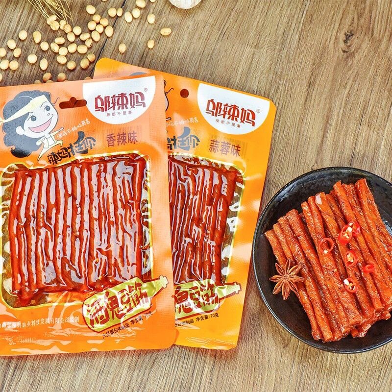 邬辣妈辣条湖南特产酒鬼豆筋70g*10包麻辣条香辣宿舍零食小吃批发