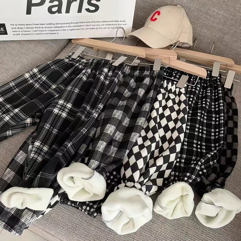 满2条包邮 【秋冬加厚加绒】儿童牛奶绒运动裤长裤宽松潮款男女童