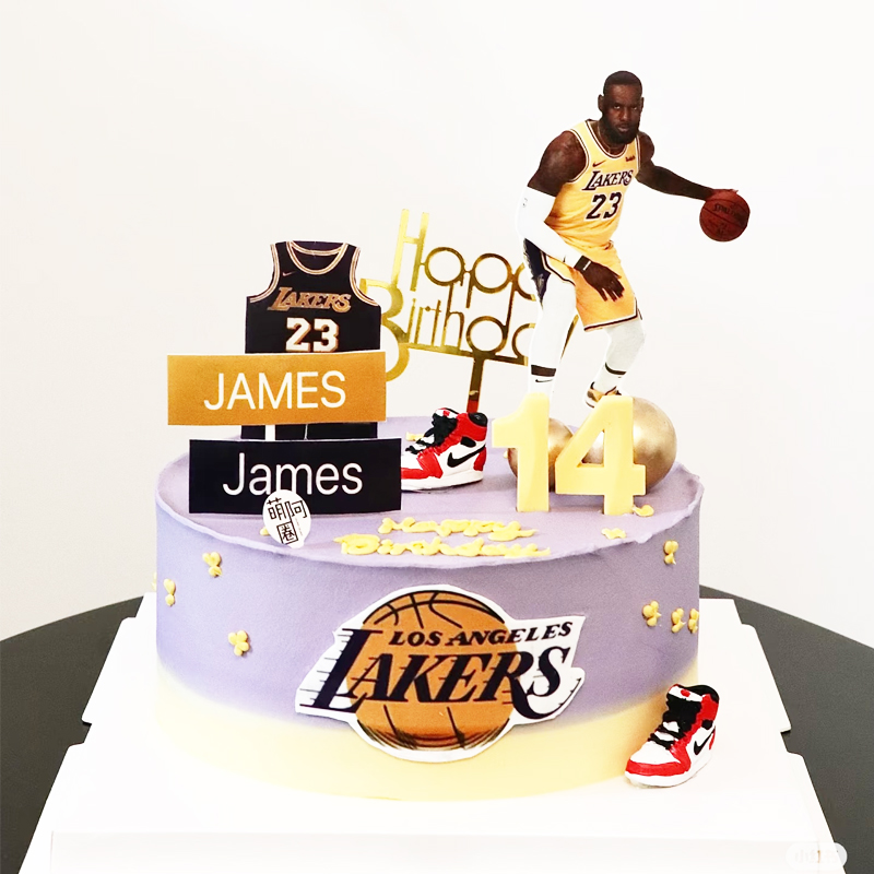 JAMES篮球明星23詹姆斯糯米纸生日蛋糕装饰詹皇烘焙用纸定制打印