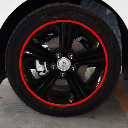 专用于现代18款领动1.4T轮毂贴纸电镀碳纤改装17寸轮胎圈保护贴膜