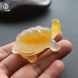 天然玉石玛瑙长寿乌龟摆件灵龟玛瑙玉髓原石精雕手把件龙龟男女玉