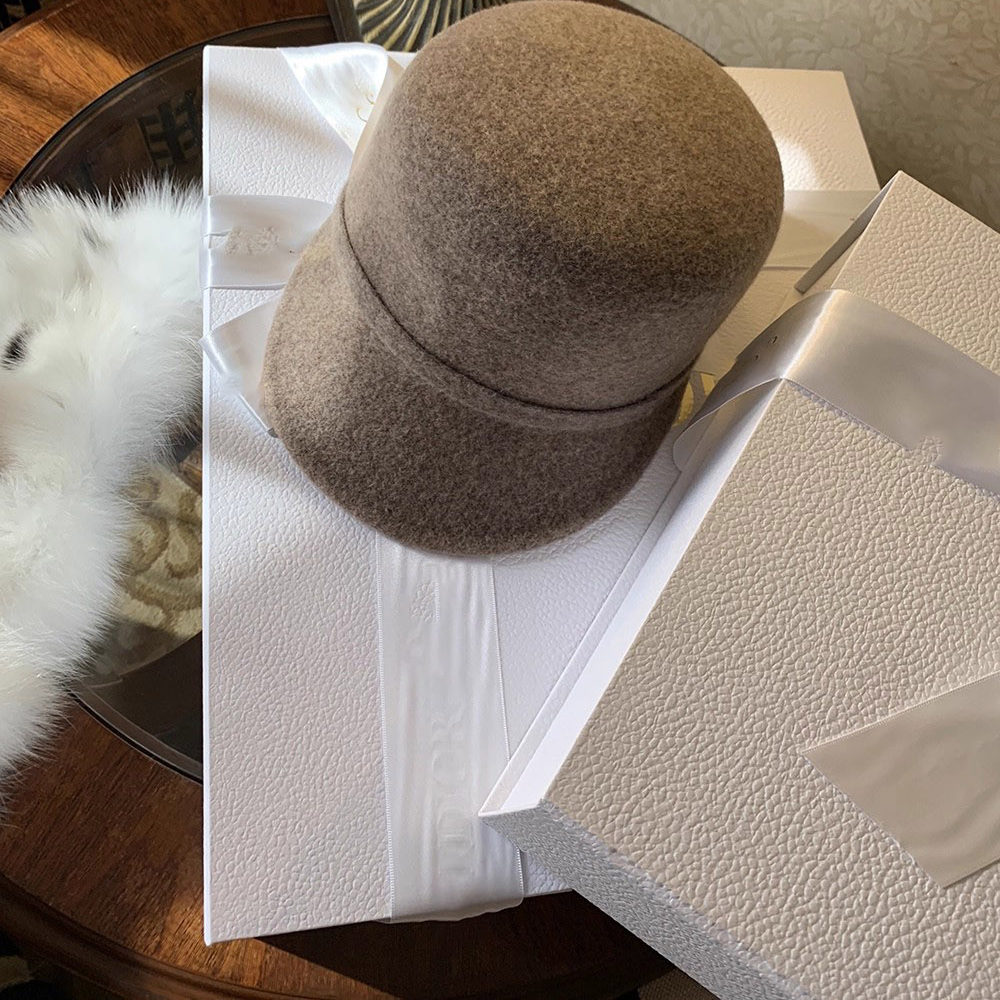 冬立挺帽型鸭舌帽毛呢骑士帽子