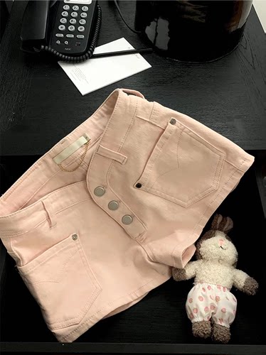 高腰修身显瘦热裤高街牛仔短裤女