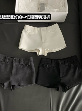 经典基础三色口袋中低腰裤子显瘦休闲裤百搭西装裤短裤女