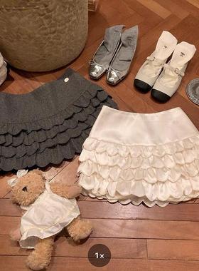 《日杂编辑部》 50羊毛/11真丝波浪花瓣裙