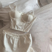 春夏 天然棉麻衬衫 内搭吊带套装 松弛盎然 女松弛感长裤