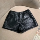 Pu皮高腰短裤 自带纹理光泽超透气柔软 叛逆A妹 质感路线