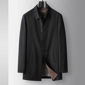 上衣爸爸薄外套 新款 风衣男中长款 中年高级感商务休闲大衣2026春季