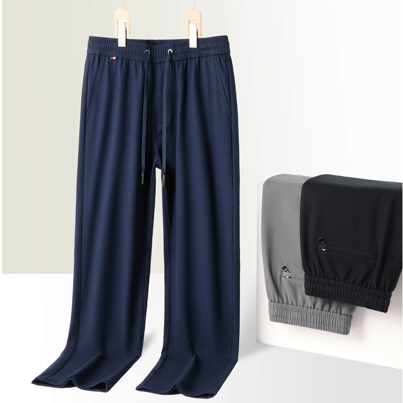 秋冬季重磅精梳棉休闲裤子男款2024新款百搭卫裤宽松直筒运动长裤