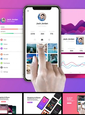 iphonex11手机app展示动画UI界面设计点击操作演示动效ae视频代做