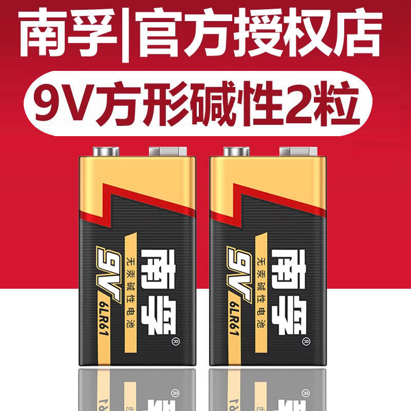 南孚（nanfu）9v碱性电池2粒 方形方块万用表通用叠层160