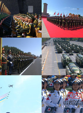 LED大屏幕实拍 2015北京 天安门抗战70周年阅兵高清视频素材