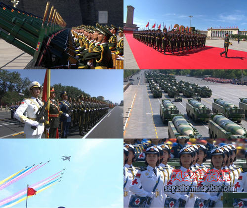 LED大屏幕实拍 2015北京 天安门抗战70周年阅兵高清视频素材