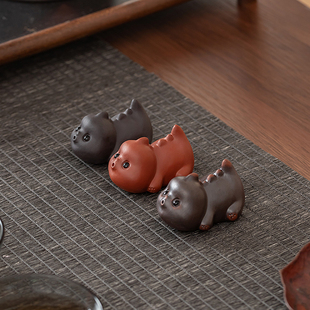 紫砂吐泡泡茶宠小奶龙摆件创意手工小鱼龙茶具茶玩茶盘配件装饰品