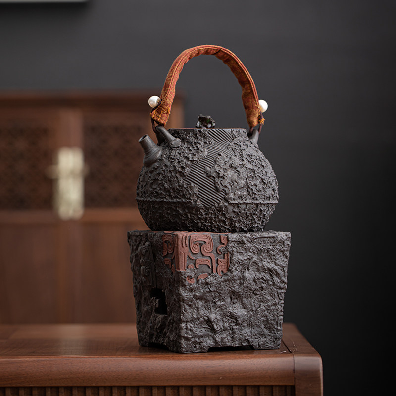 家用煮茶炉侘寂风围炉煮茶壶大容量烧水壶黑陶茶炉可配酒精酥油灯,餐饮具,煮茶炉,淘宝优惠券,粉丝福利购,淘宝优惠卷