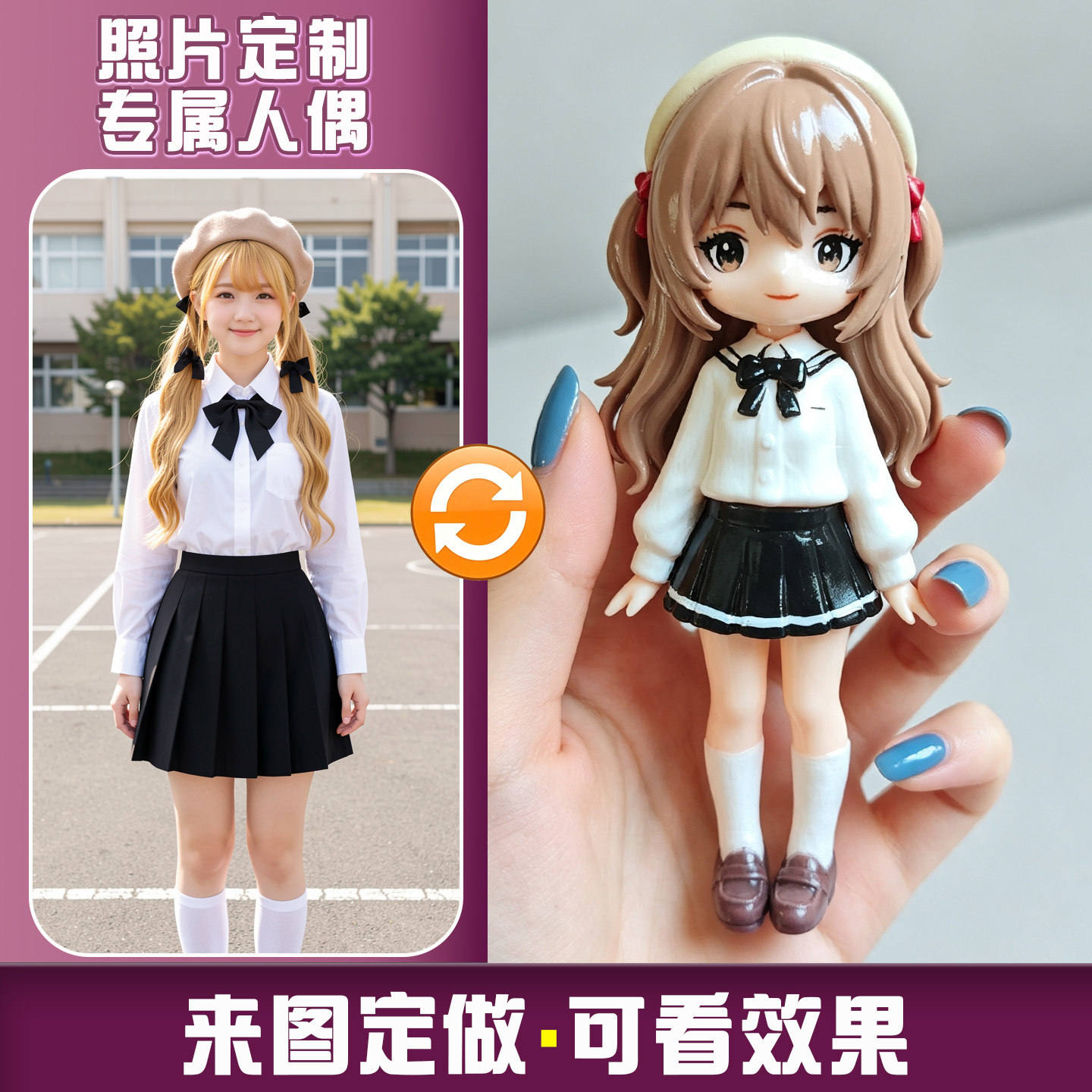3D打印真人定制人像手办生日摆件