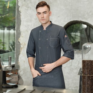 星级酒店西餐厅会所厨师服前厅后厨蛋糕店面包房西点七分袖工作装