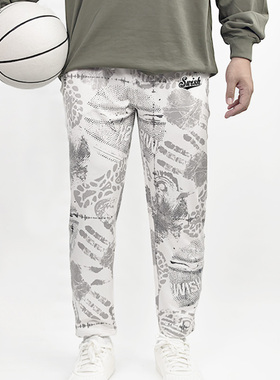 SWISH THE BALL IN印记美式篮球运动长裤九分薄款速干直筒训练裤