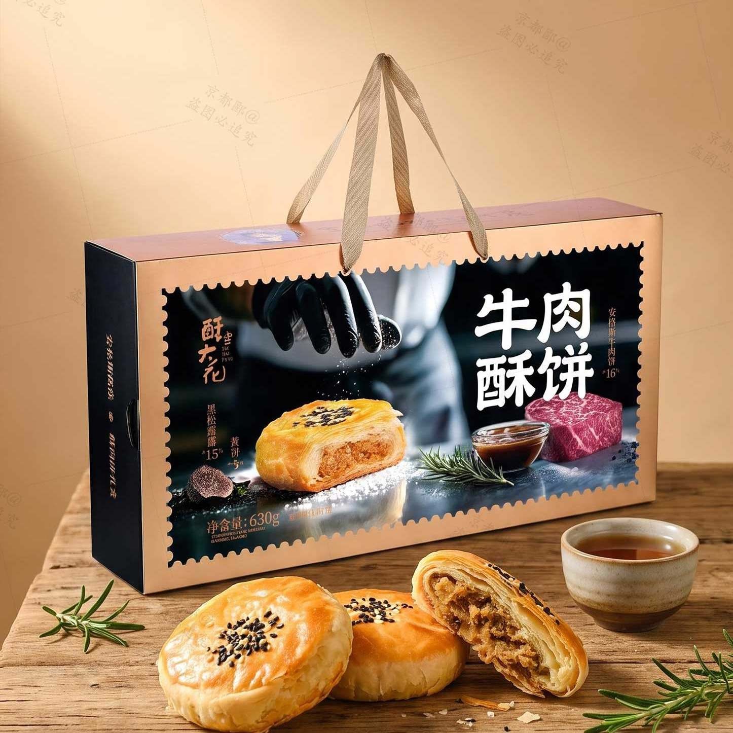 酥大花安格斯黑松露牛肉酥饼礼盒中秋月饼伴手礼厦门源头直发