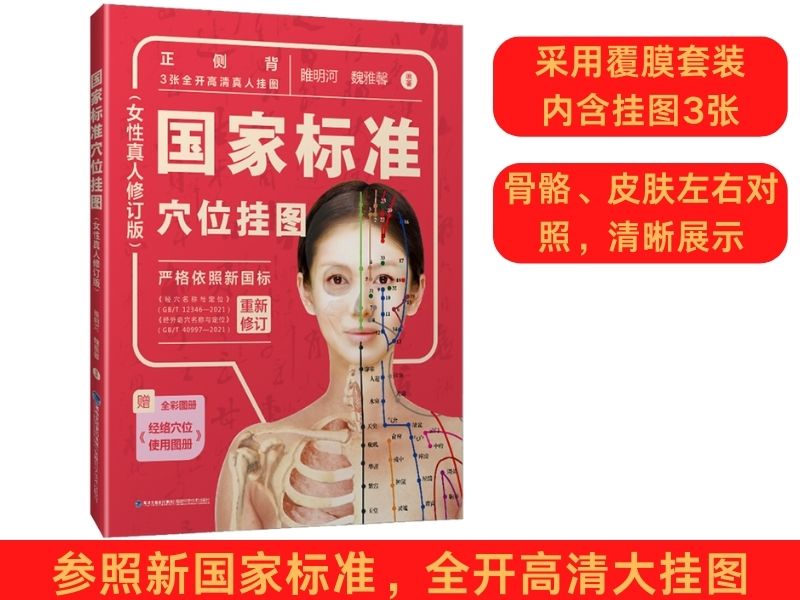 国家标准穴位挂图 女性真人修订版 睢明河魏雅馨 福建科学技术出版社 赠全彩图册经络穴位使用手册 经络穴位按摩大全家用养生书籍