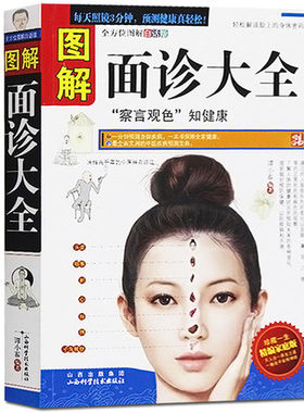面诊大全 察言观色知健康 中医手诊面诊书籍图解大全 中医诊断入门书基础理论看面相手相面相学书籍三分钟面诊大全畅销